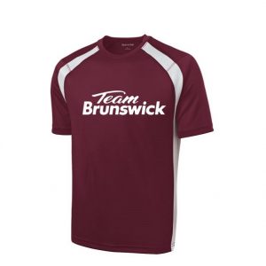 Brunswick Men/'s Magnitude Performance Crew Bowling Shirt Dri-Fit Black Blue