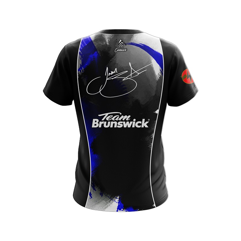 Custom Blue Flame Life In Fast Lane Bowling Jersey Zip American